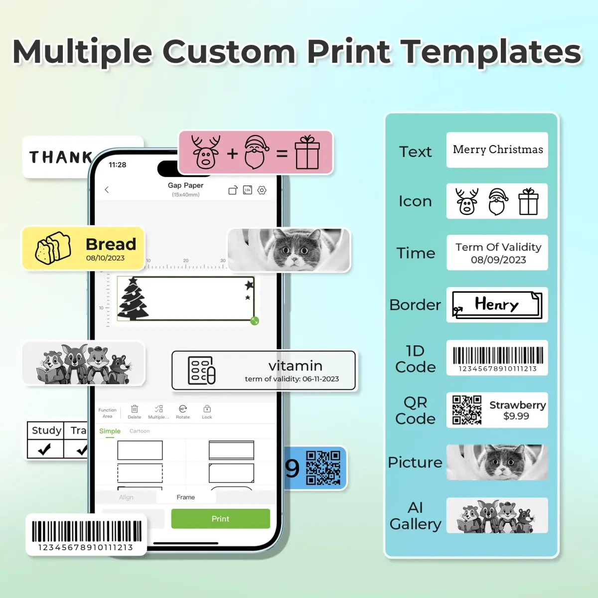 Nelko P21 Bluetooth Label Maker | 203 DPI High-Resolution Portable Printer - view 3