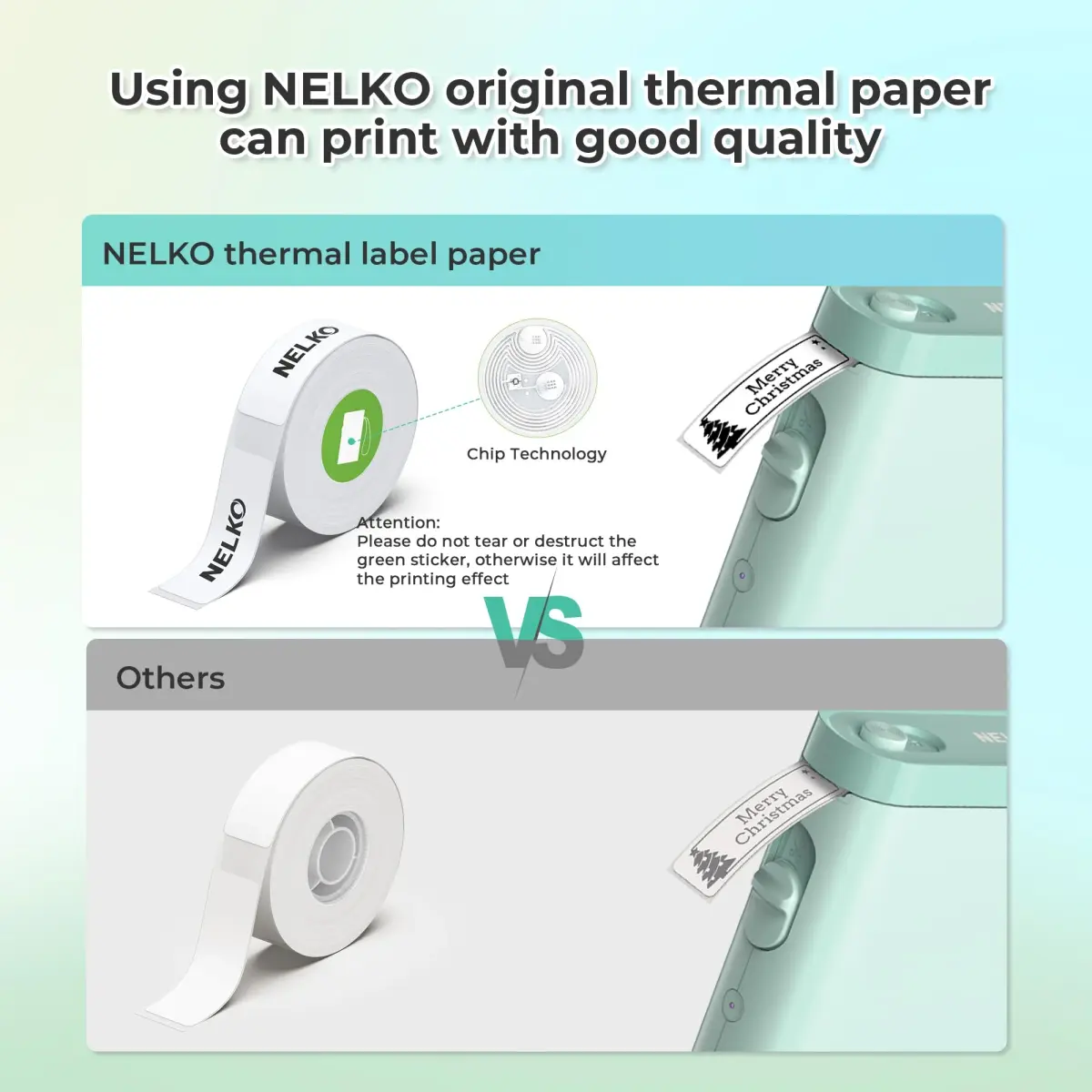 Nelko P21 Bluetooth Label Maker Machine with Tape, Green | Portable, Inkless Printing, 203 DPI - view 8