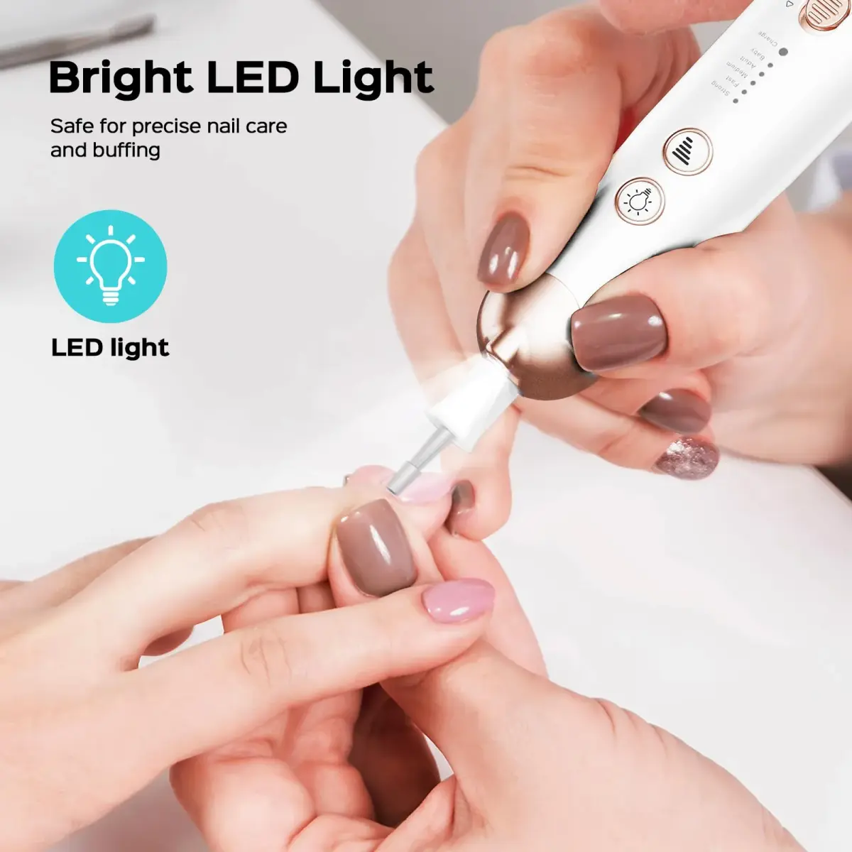 COSLUS C43 Professional Manicure Pedicure Kit with Upgrade Standard Grinder | 5 Speeds, 5000 RPM, Cordless - view 8