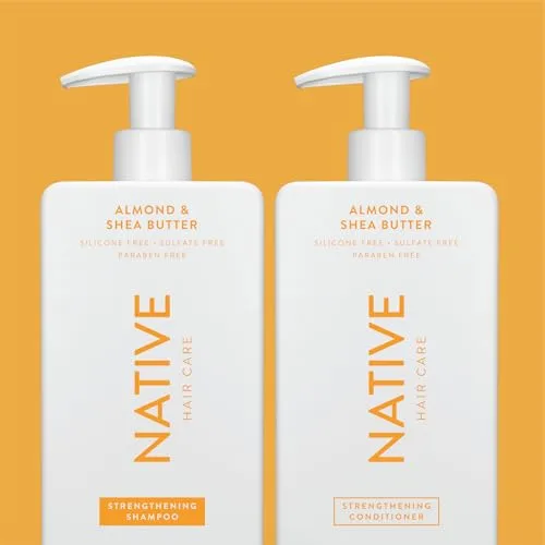 Native Almond & Shea Butter Shampoo and Conditioner Set, 16.5 fl oz each | Strengthens Hair Against Damage - main product image