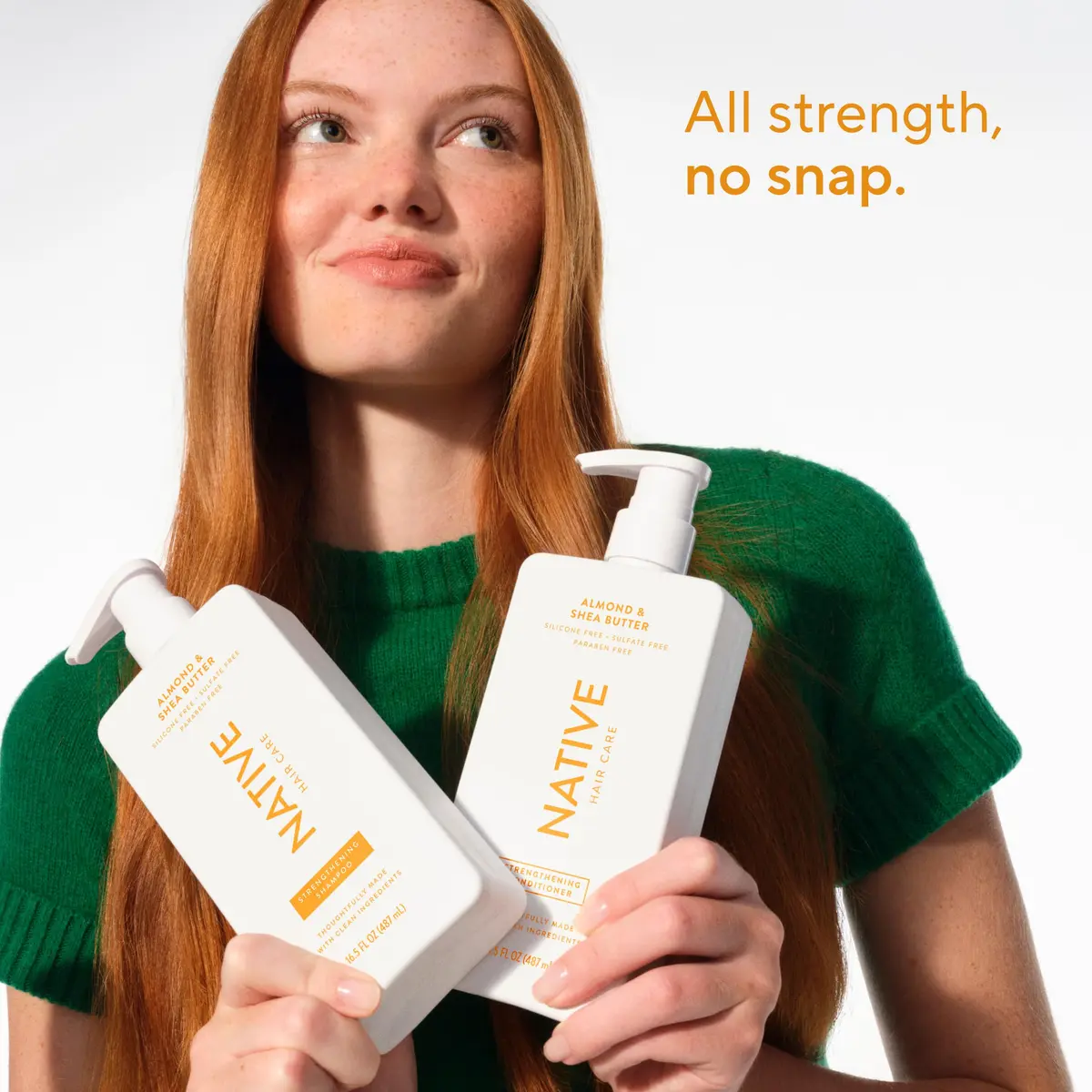 Native Almond & Shea Butter Strengthening Shampoo and Conditioner Set — 490ml (16.5 fl oz each, Pack of 2) | For All Hair Types, Color-Treated, Fine to Dry Damaged Hair - view 6