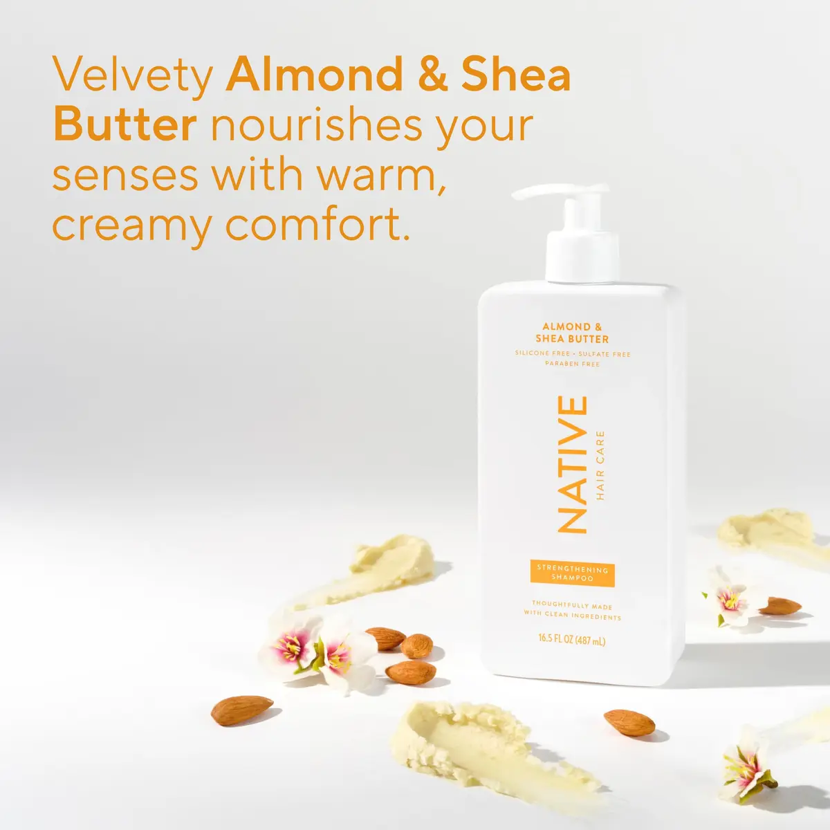 Native Almond & Shea Butter Strengthening Shampoo and Conditioner Set — 490ml (16.5 fl oz each, Pack of 2) | For All Hair Types, Color-Treated, Fine to Dry Damaged Hair - view 9