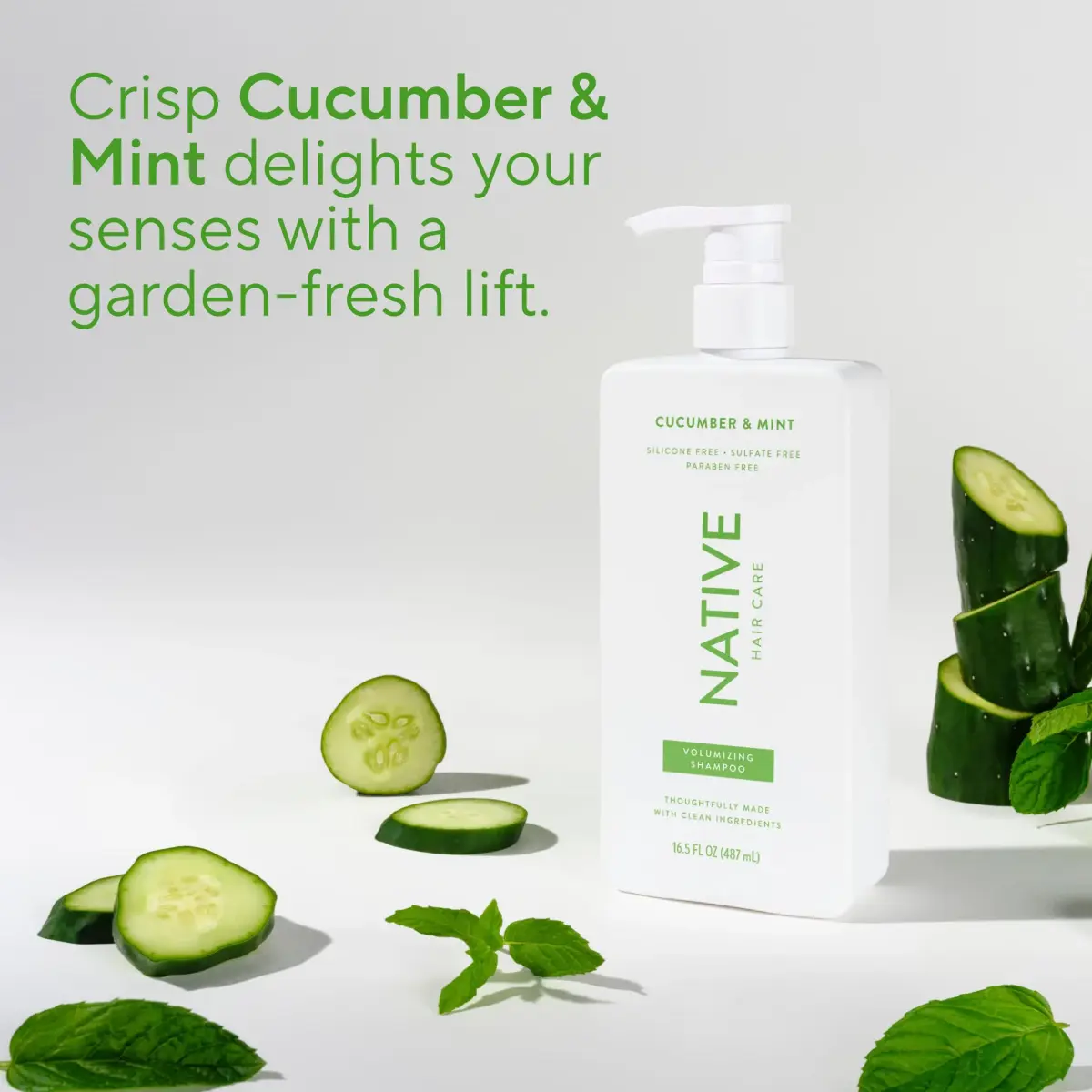 Native Cucumber & Mint Shampoo and Conditioner Set | Volumizing, Sulfate-Free, 16.5 fl oz each (2-Pack) - view 9