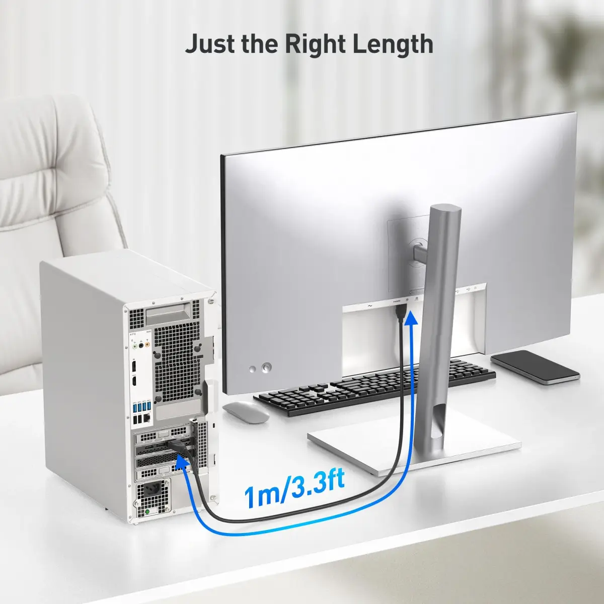 Cable Matters VESA Certified 80Gbps DisplayPort 2.1 Cable 1m (3.3ft) | Supports 16K 60Hz, 8K 240Hz, 4K 240Hz - view 6