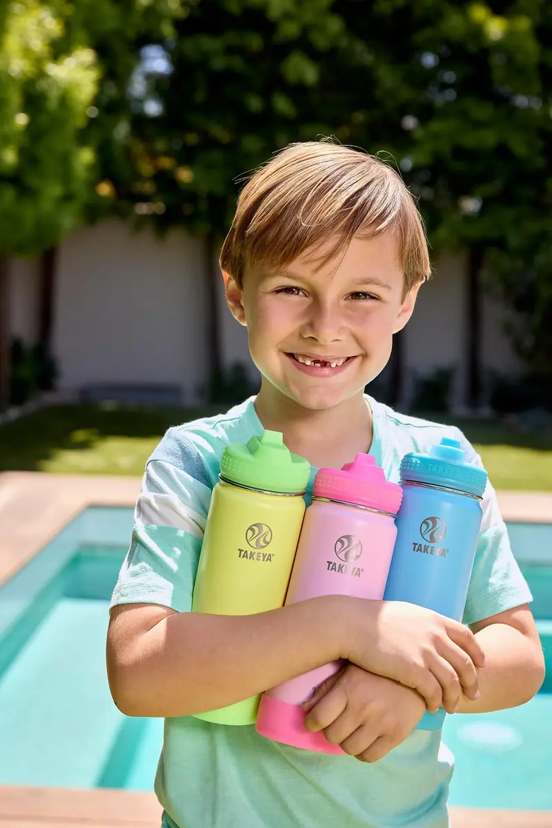 Takeya Actives Kids Water Bottle 18 oz Stainless Steel | Double Wall Insulation BPA-Free Leakproof Straw Lid - view 5