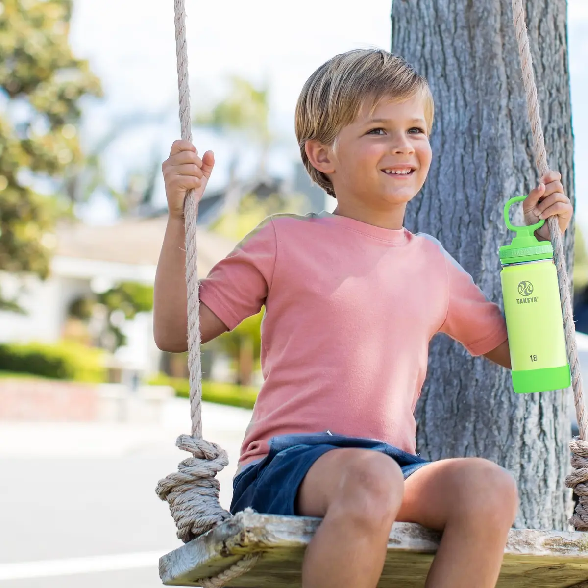 Takeya Actives Kids Water Bottle 18 oz Stainless Steel | Double Wall Insulation BPA-Free Leakproof Straw Lid - view 3