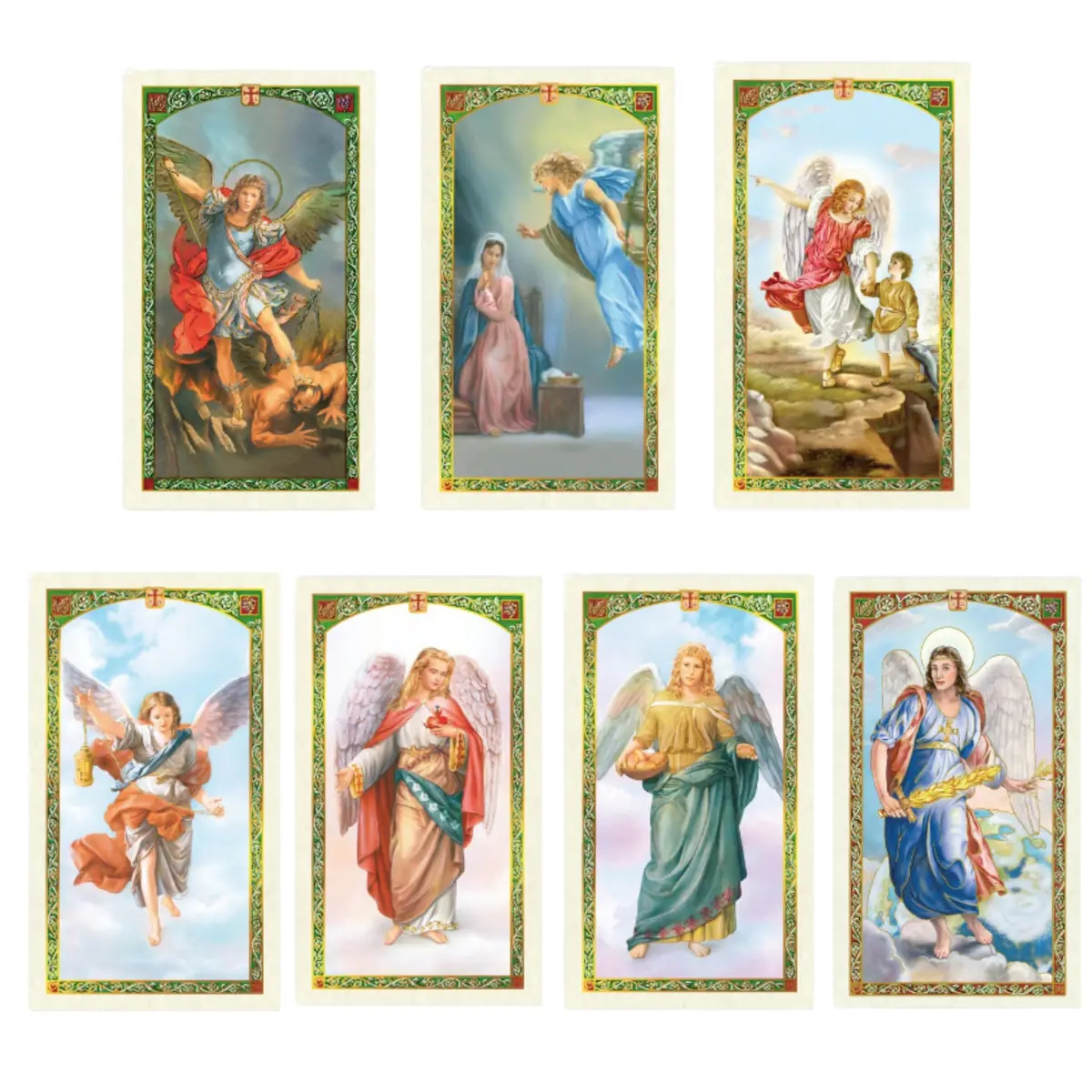 Holy Lines Seven Archangels Laminated Catholic Prayer Cards | Catholic Holy Cards for Guidance & Protection - main product image