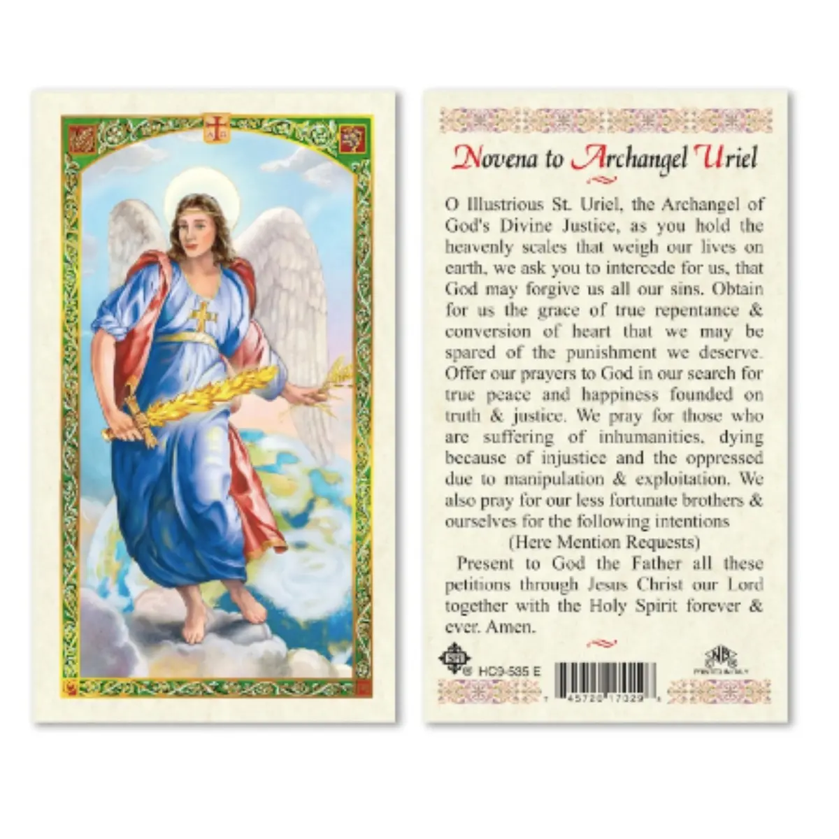 Holy Lines Seven Archangels Laminated Catholic Prayer Cards | Catholic Holy Cards for Guidance & Protection - view 5