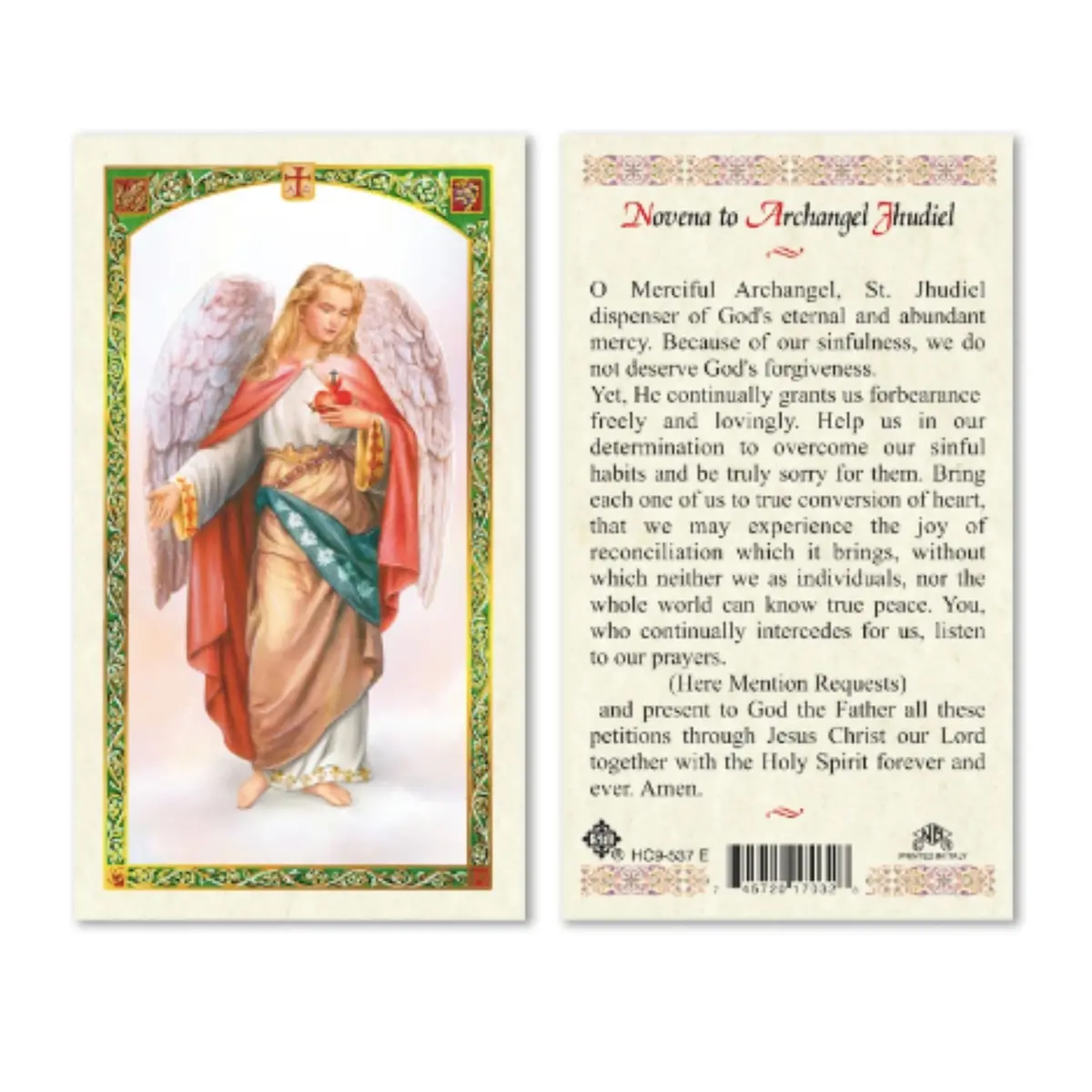Holy Lines Seven Archangels Laminated Catholic Prayer Cards | Catholic Holy Cards for Guidance & Protection - view 7