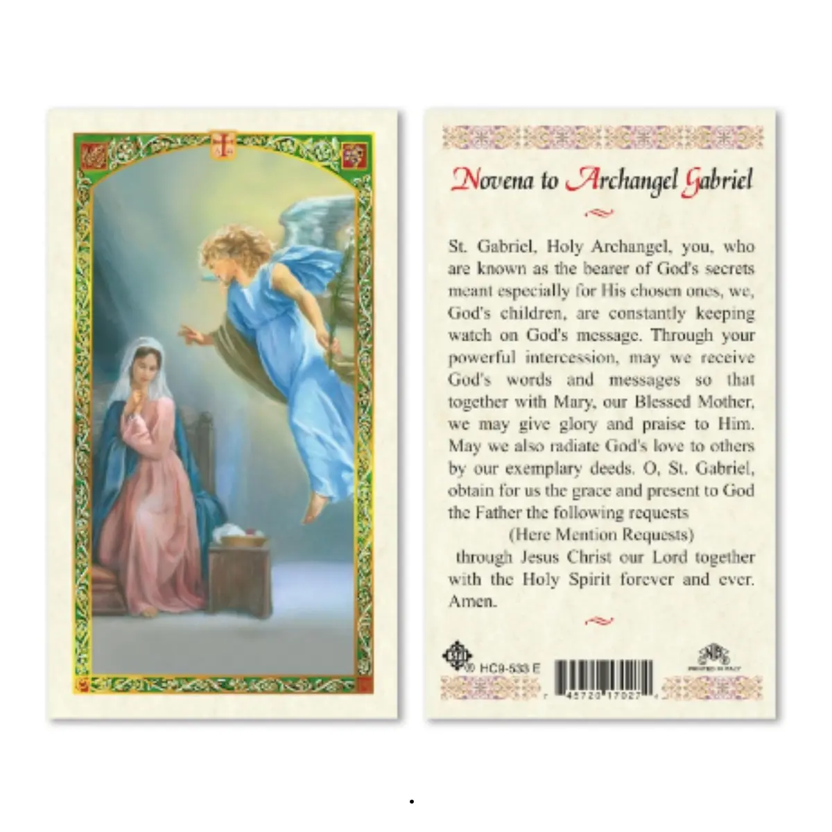 Holy Lines Seven Archangels Laminated Catholic Prayer Cards | Catholic Holy Cards for Guidance & Protection - view 3