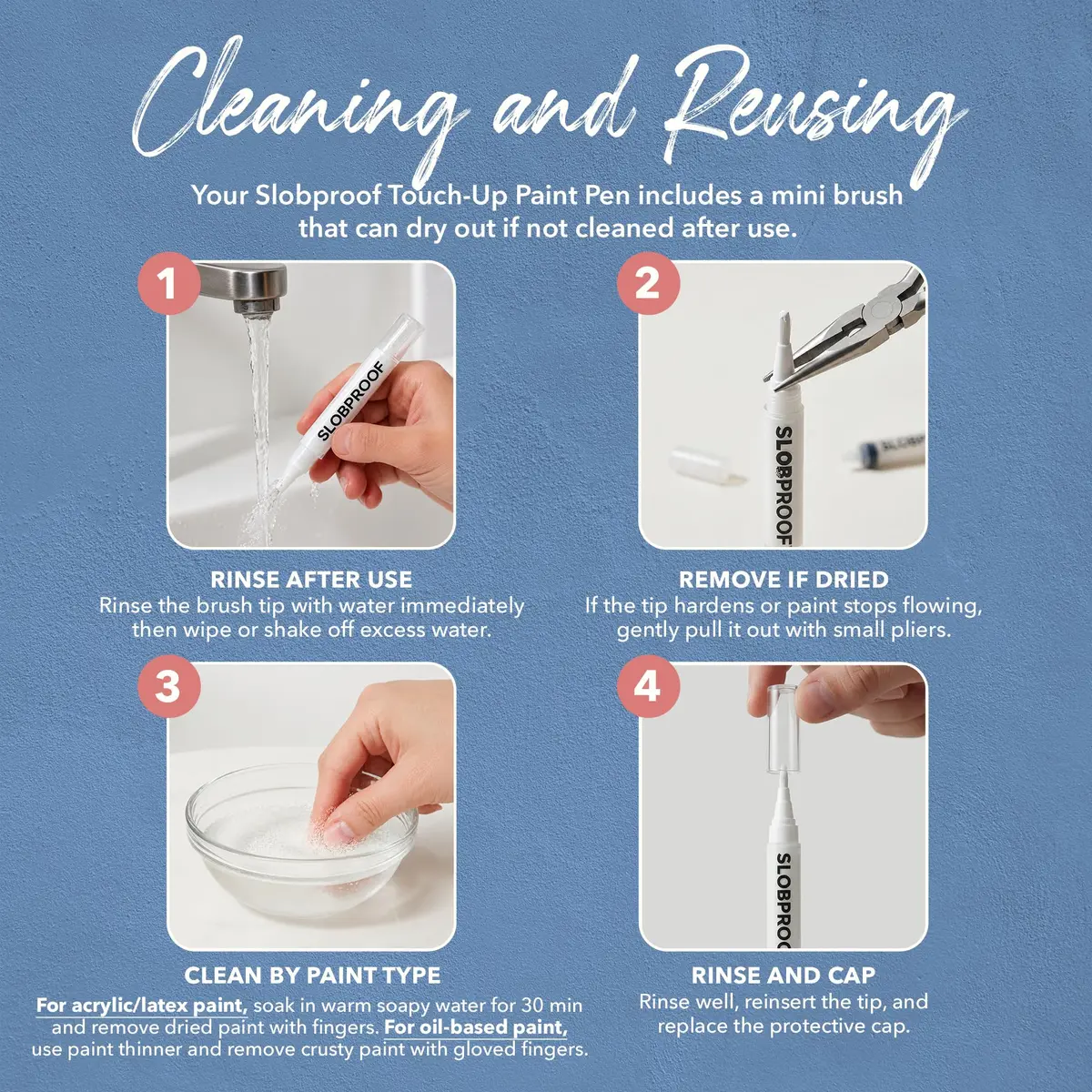 Slobproof Replacement Brush Tips for Refillable Touch-Up Paint Pens | Precision, Durable & Reusable (70-120 chars) - view 7
