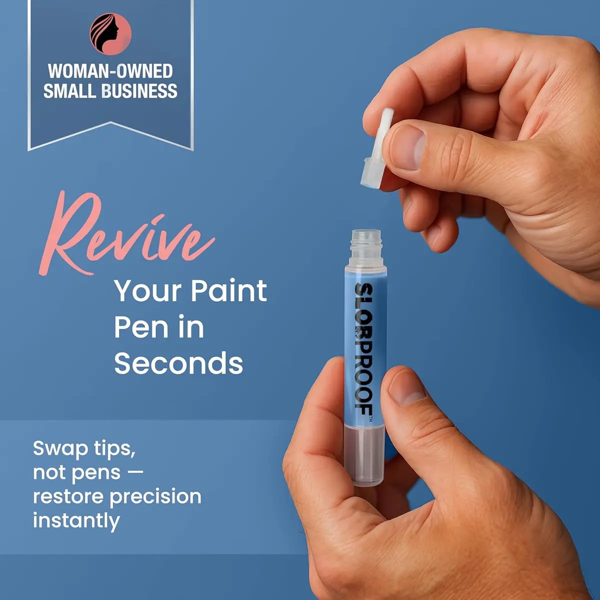 Slobproof Replacement Brush Tips for Refillable Touch-Up Paint Pens | Precision, Durable & Reusable (70-120 chars) - view 2