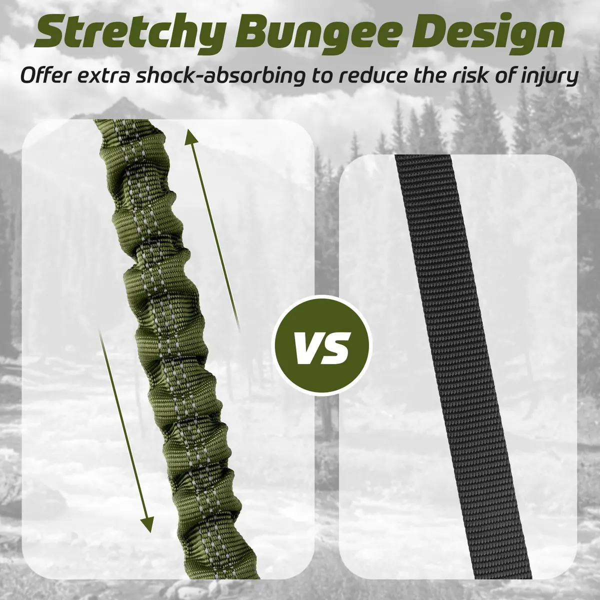 rabbitgoo Tactical Dog Leash, Heavy Duty Training Bungee Lead | 5.2ft, Reflective, Shock-Absorbing - view 7