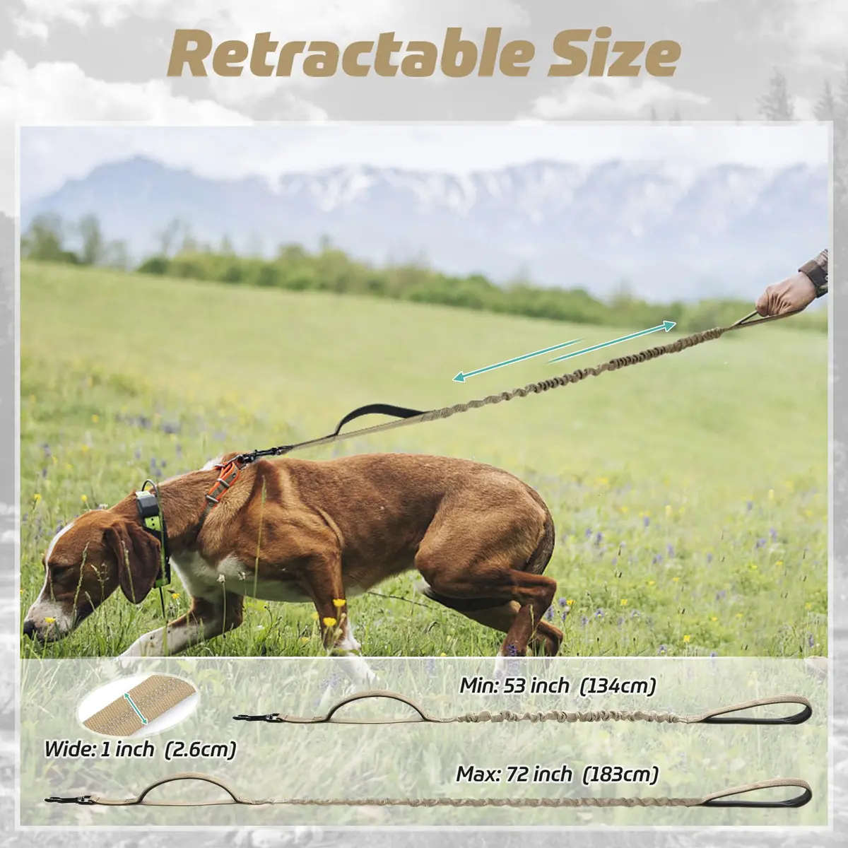 rabbitgoo Tactical Dog Leash, Heavy Duty Training Bungee Lead | Shock Absorbing, Reflective, 6ft - view 6
