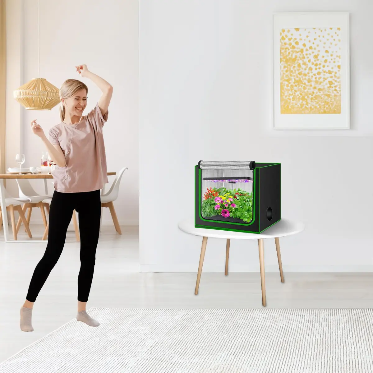 MELONFARM Hydroponic Grow Tent 24"x16"x24" | Reflective 600D Diamond Mylar Indoor Garden - view 8