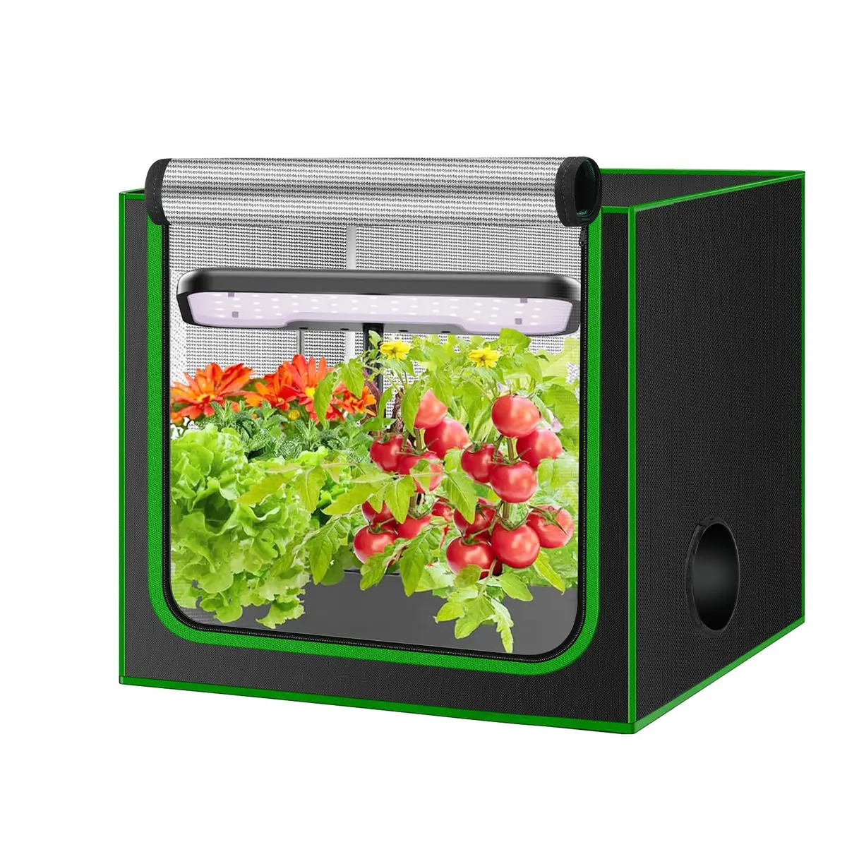 MELONFARM Hydroponic Grow Tent 24"x16"x24" | Reflective 600D Diamond Mylar Indoor Garden - view 2