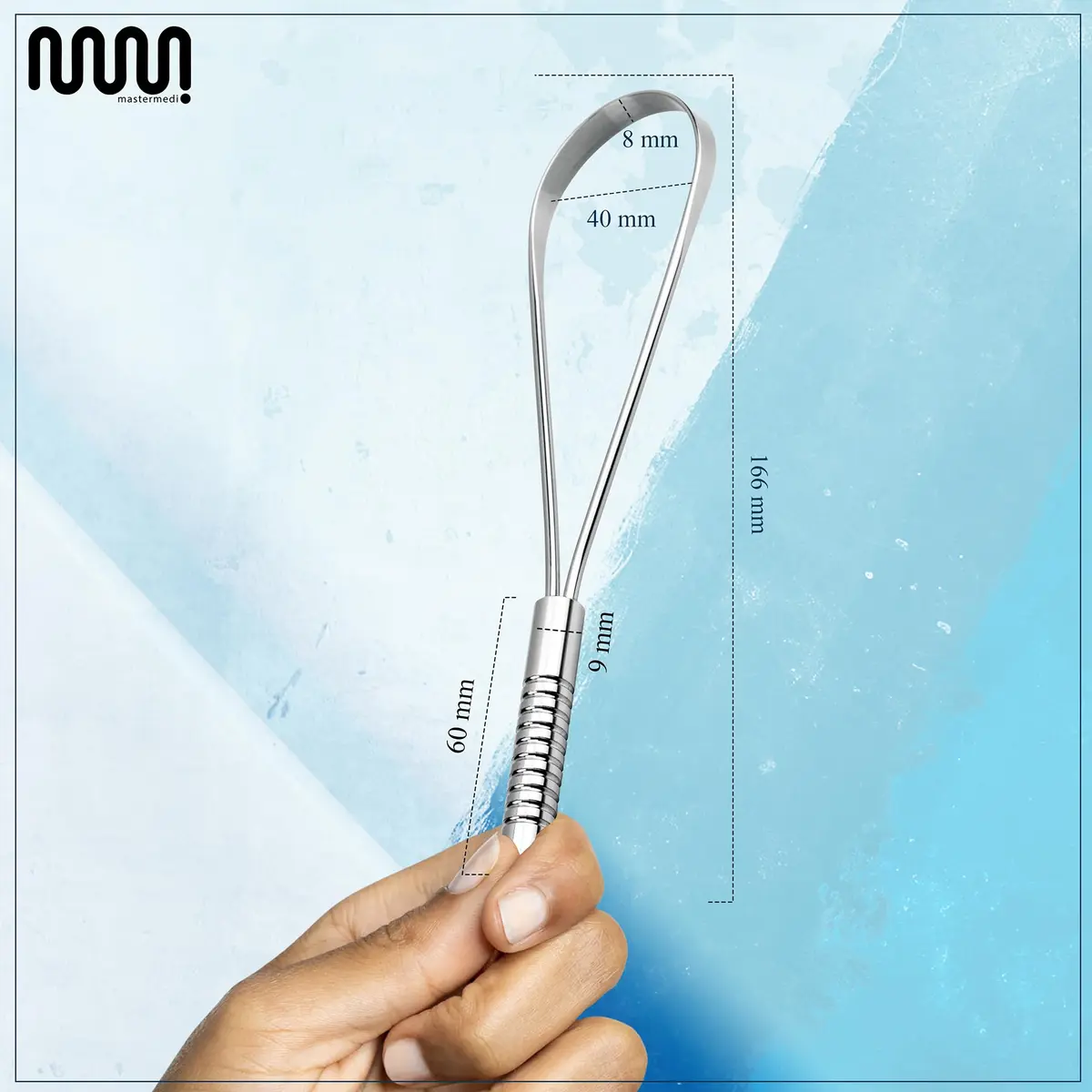 MasterMedi Stainless Steel Tongue Scraper Pack of 2 | Removes Bad Breath & Coating - view 2