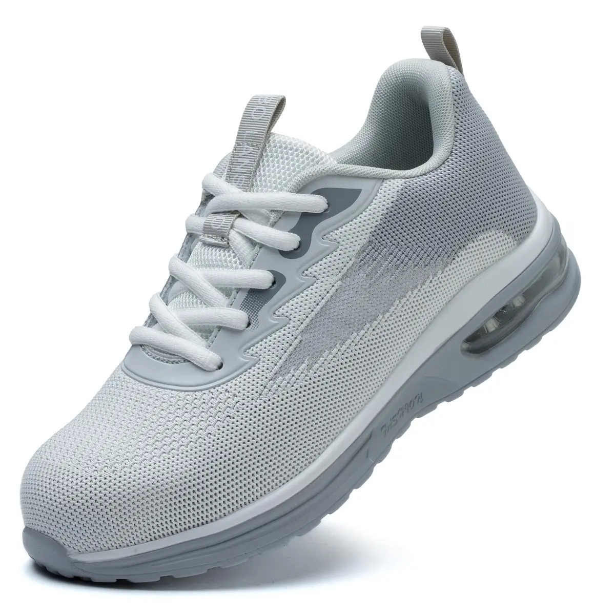LANSNBO Steel Toe Shoes for Women Comfortable Work Sneakers Grey 10.5 | Impact & Puncture Safety - main product image