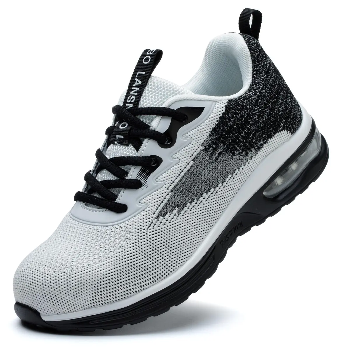LANSNBO Steel Toe Shoes for Women Comfortable Work Sneakers Black 7.5 | Impact & Puncture Protection - main product image