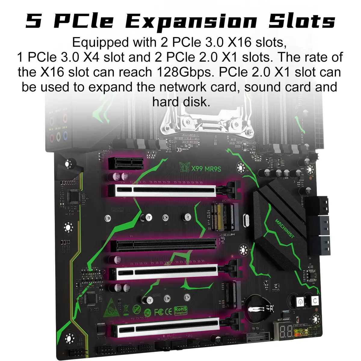 MACHINIST X99 MR9S ATX Motherboard LGA 2011-3 DDR4 ECC 256GB RAM | Supports Intel Xeon E5 V3/V4 & Core i7 5th/6th Gen - view 5