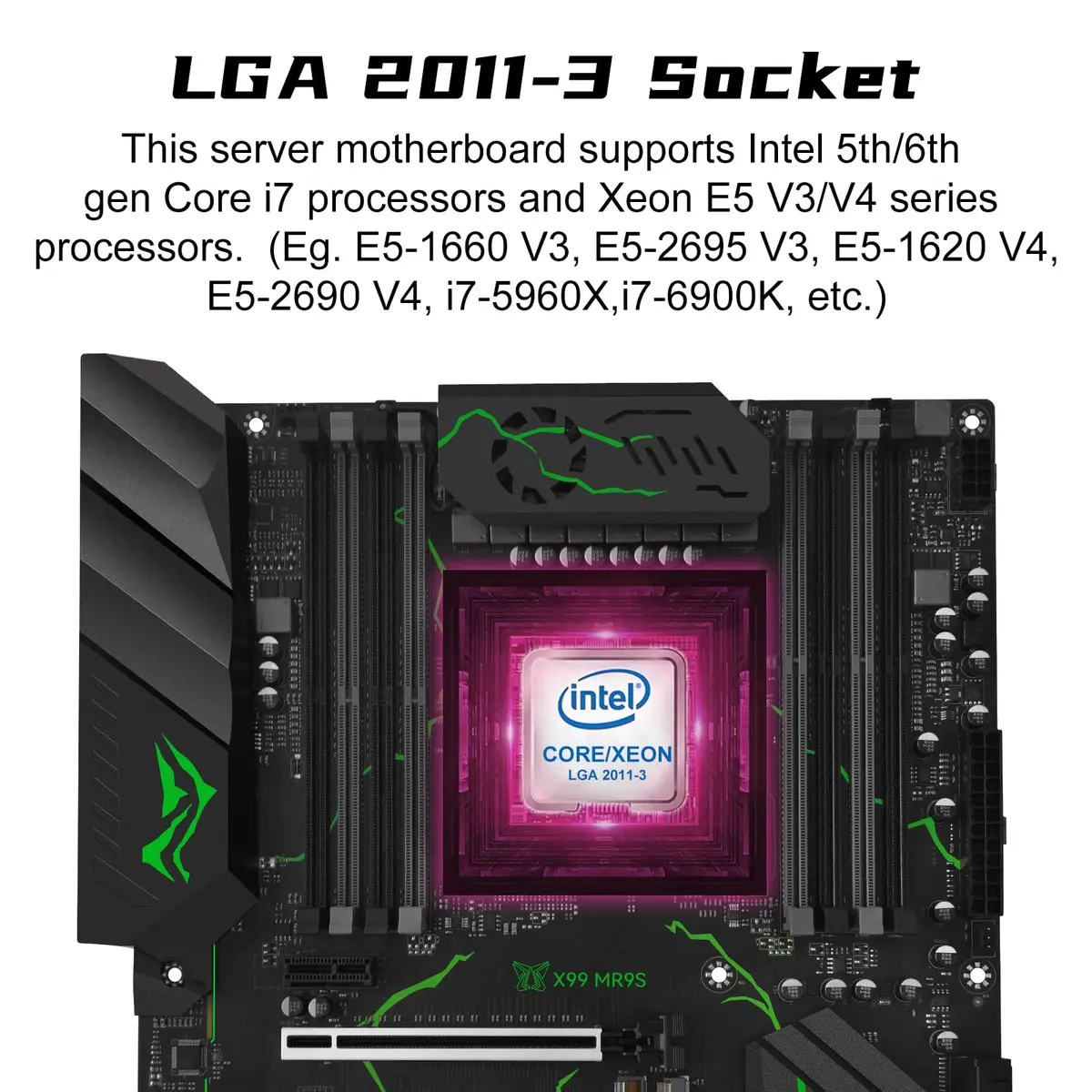 MACHINIST X99 MR9S ATX Motherboard LGA 2011-3 DDR4 ECC 256GB RAM | Supports Intel Xeon E5 V3/V4 & Core i7 5th/6th Gen - view 2