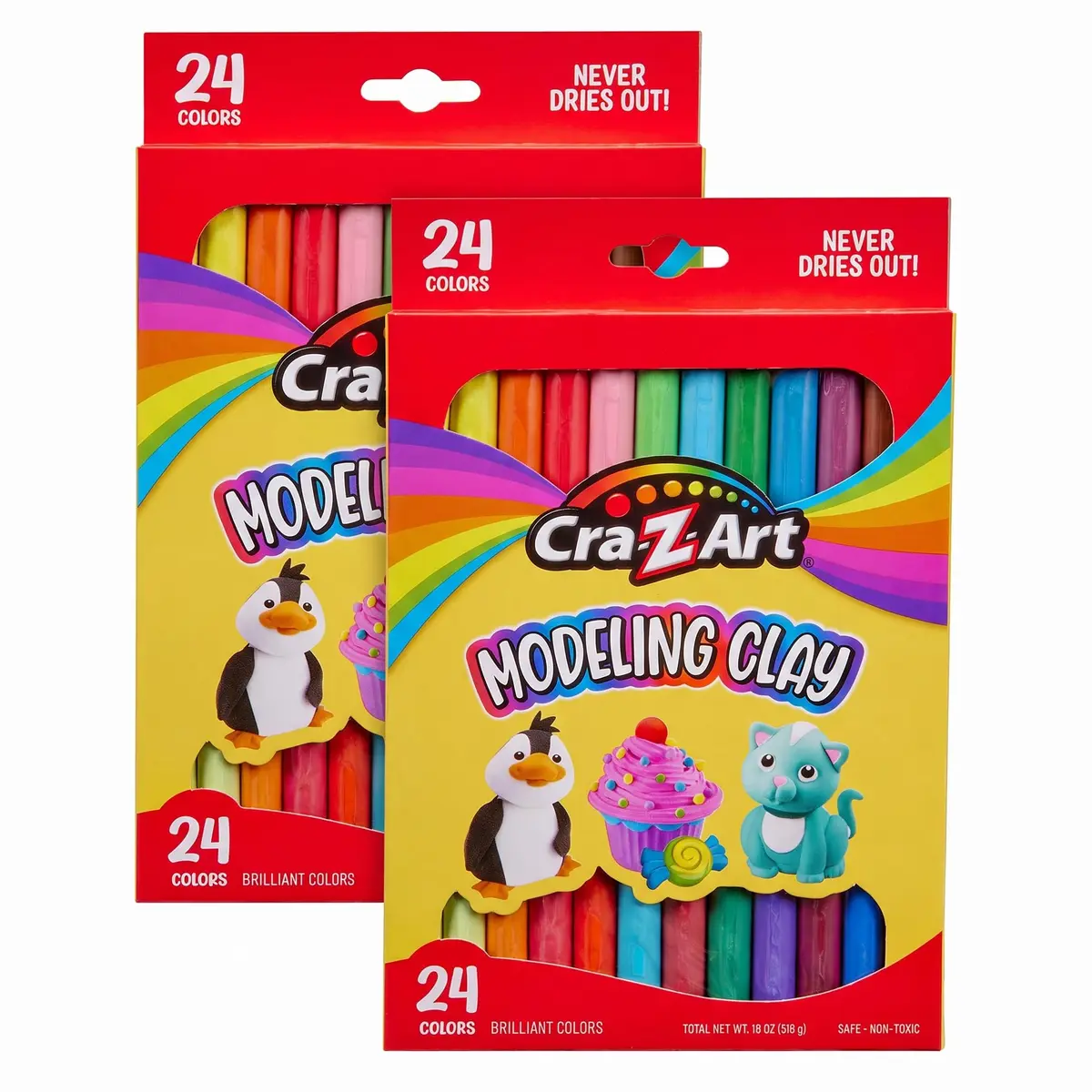 Cra-Z-Art Modeling Clay 24 Count | 17.5 oz Rainbow Colors | Safe, Never Dries Out - main product image