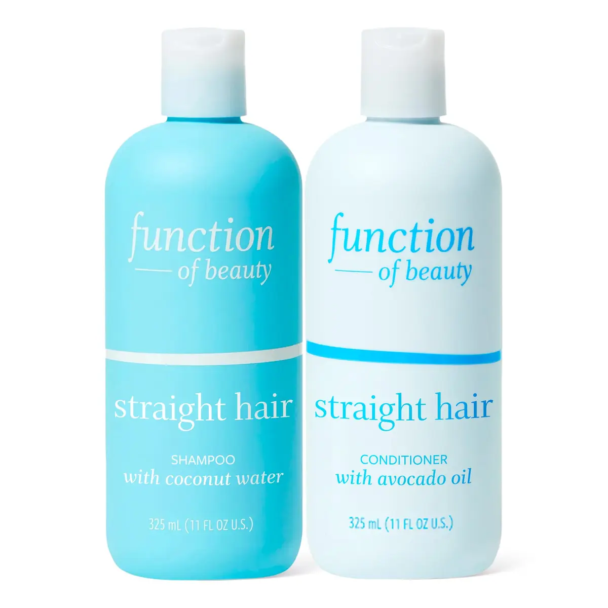 Function of Beauty Straight Hair Shampoo & Conditioner Set - Anti-Frizz 11oz | Hydrates & Smooths - main product image