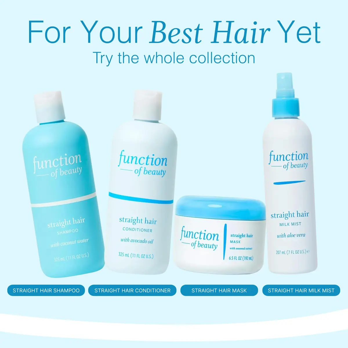 Function of Beauty Straight Hair Shampoo & Conditioner Set - Anti-Frizz 11oz | Hydrates & Smooths - view 6