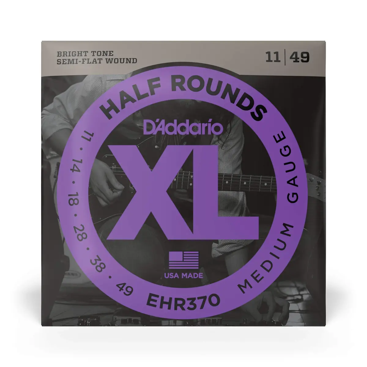 D'Addario XL Half Rounds Electric Guitar Strings EHR370 Medium 11-49 (Pack of 2) | Smooth Feel, Reduced Finger Noise - view 2