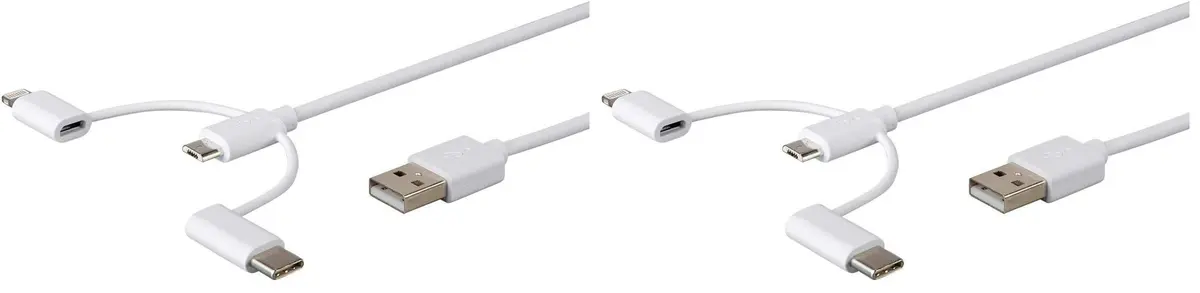 Monoprice USB & Lightning Cable 3 Feet | 2-Pack MFi Certified Charge & Sync - main product image