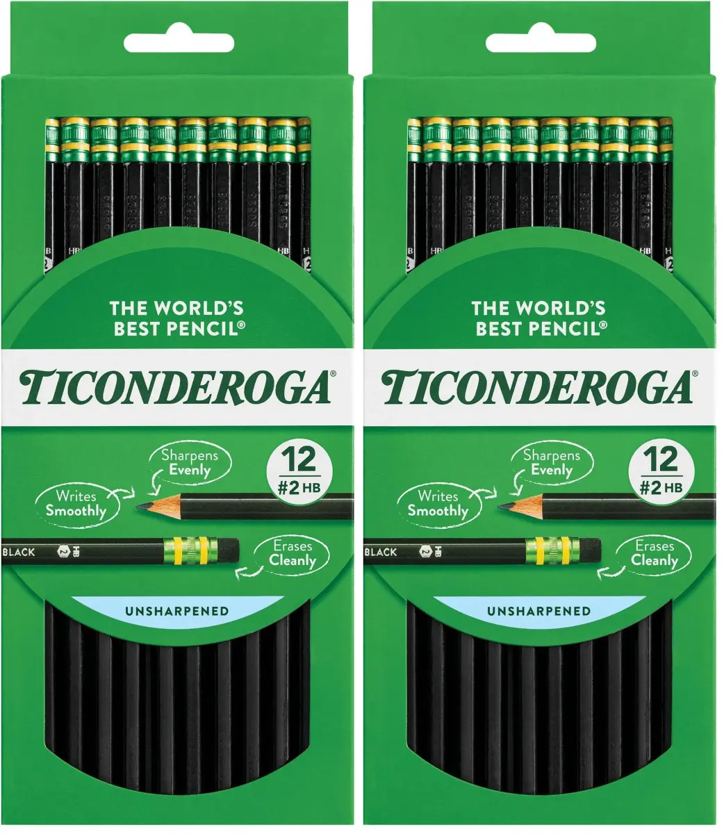 Ticonderoga Pencils, 2 HB Soft, Black, 24 Count | Smooth Graphite for Students & Office - main product image