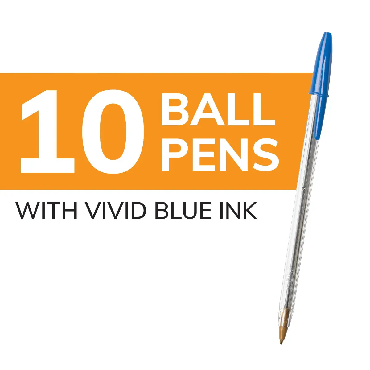 BIC Cristal Xtra Smooth Stic Ballpoint Pens, Medium Point 1.0mm, Blue Ink | 20-Count Pack | Smooth Writing - view 2