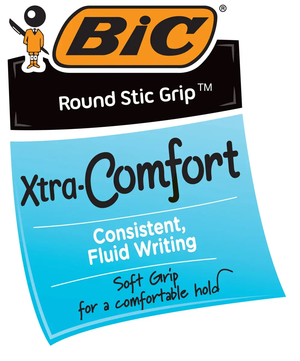 BIC Round Stic Grip Xtra Comfort Red Ballpoint Pens, Medium Point (1.2mm), 24 Pens | Smooth Ink Flow for Students & Office - view 3