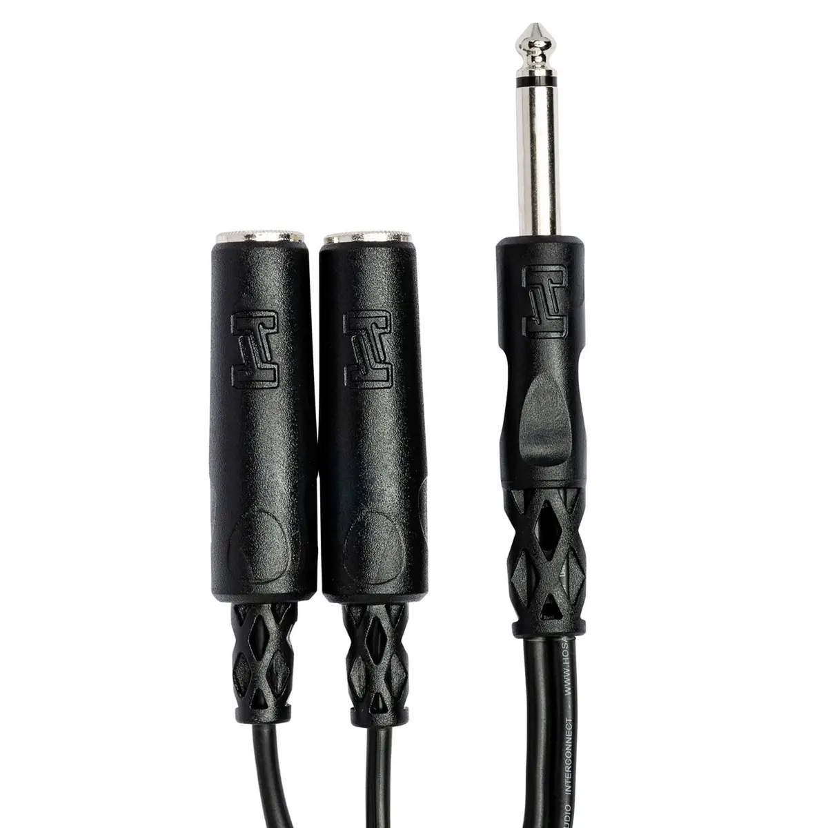 Hosa YPP-111 1/4" TS to Dual 1/4" TSF Y Cable (6 inch / 15 cm, 2-Pack, Black) | Splits Mono Signal for Audio Components - view 3