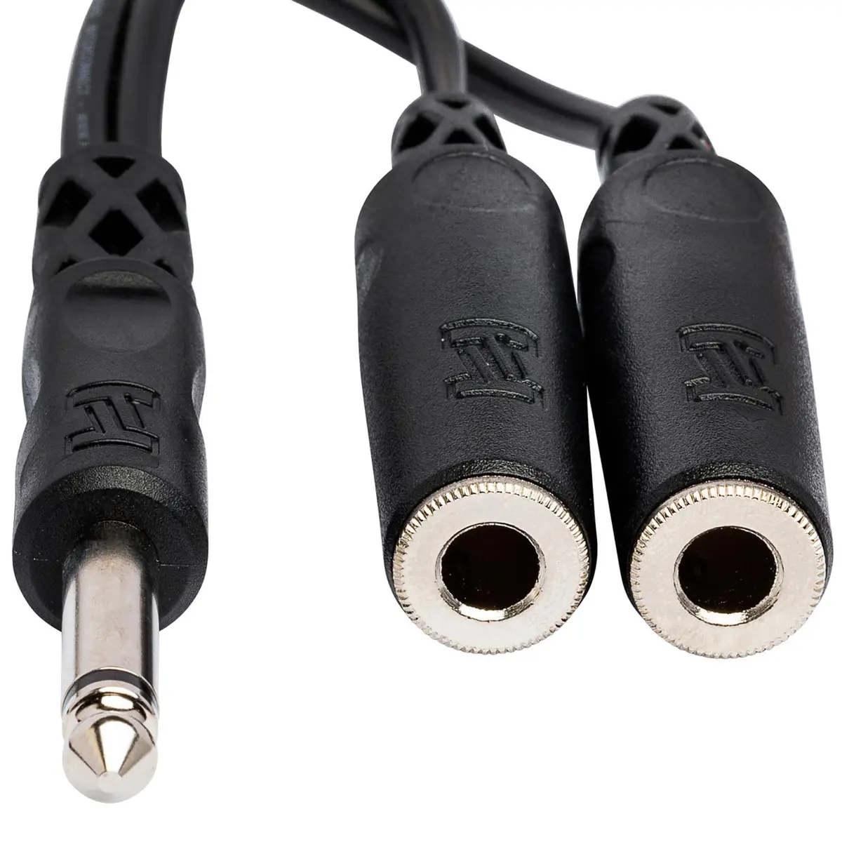 Hosa YPP-111 1/4" TS to Dual 1/4" TSF Y Cable (6 inch / 15 cm, 2-Pack, Black) | Splits Mono Signal for Audio Components - view 4