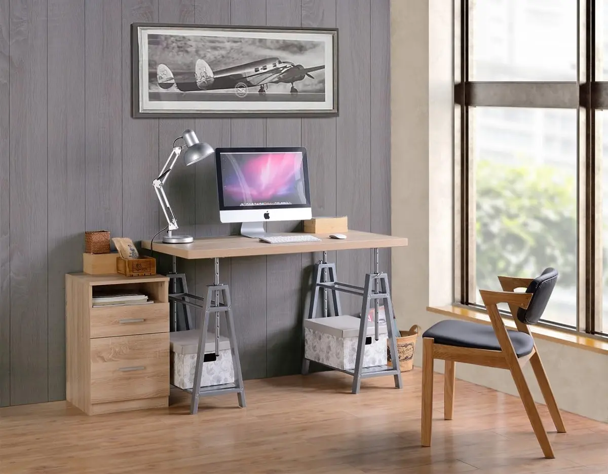 American Furniture Classics Kyndall Laine Select Model KYLN22 Variable Height Desk with Metal Base | Modern Adjustable Office Desk - view 2