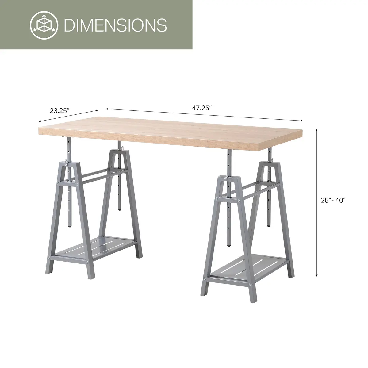 American Furniture Classics Kyndall Laine Select Model KYLN22 Variable Height Desk with Metal Base | Modern Adjustable Office Desk - view 4