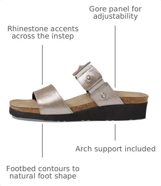 NAOT Ashley Sandal Leather - 8-8.5 M US | Silver Threads Comfort - view 3