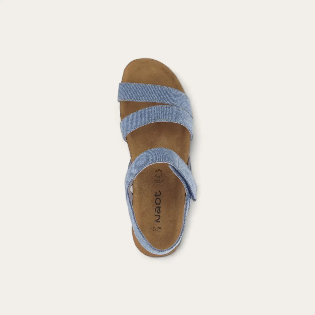 Naot Kayla Women's Wedge Sandals – 3-Strap Support with Backstrap, Cork-Latex Footbed, Arch Support, Denim, 6-6.5 N-M US - view 5