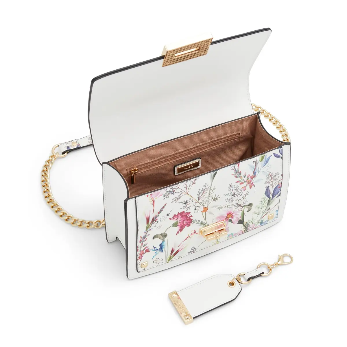 ALDO Byworthh Cross Body Bag Small Floral Bright Multi | Versatile Chain Strap - view 7