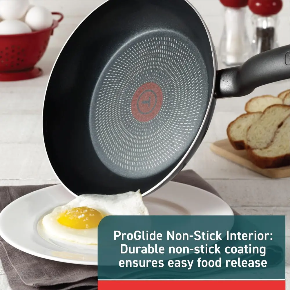 T-Fal Initiatives Nonstick Cookware Set 6 Piece | Oven Safe up to 350°F, Dishwasher Safe, Gray - view 2