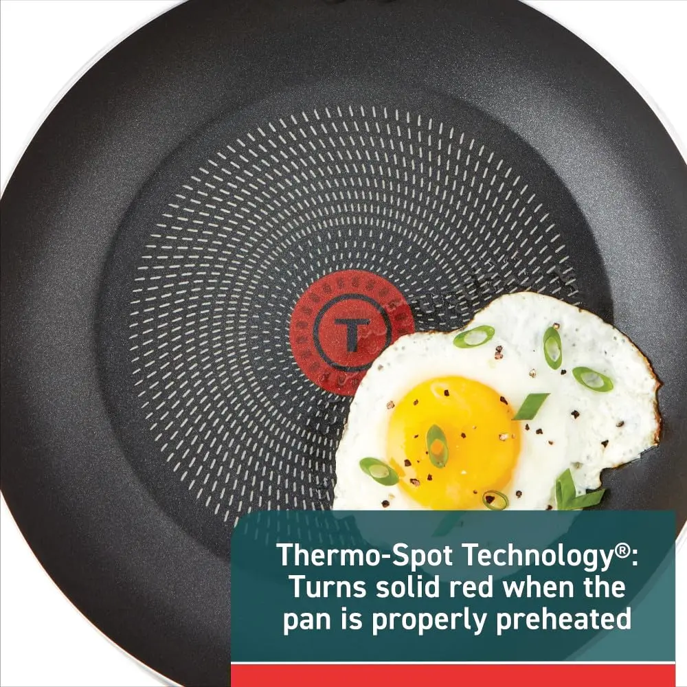 T-Fal Initiatives Nonstick Cookware Set 6 Piece | Oven Safe up to 350°F, Dishwasher Safe, Gray - view 3