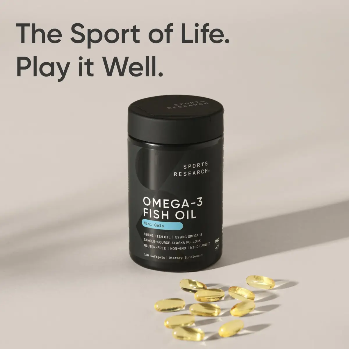 Sports Research Omega-3 Fish Oil Minis from Wild Alaska Pollock 120 Count | Triple Strength EPA/DHA, 520mg Omega-3, MSC Certified - view 8