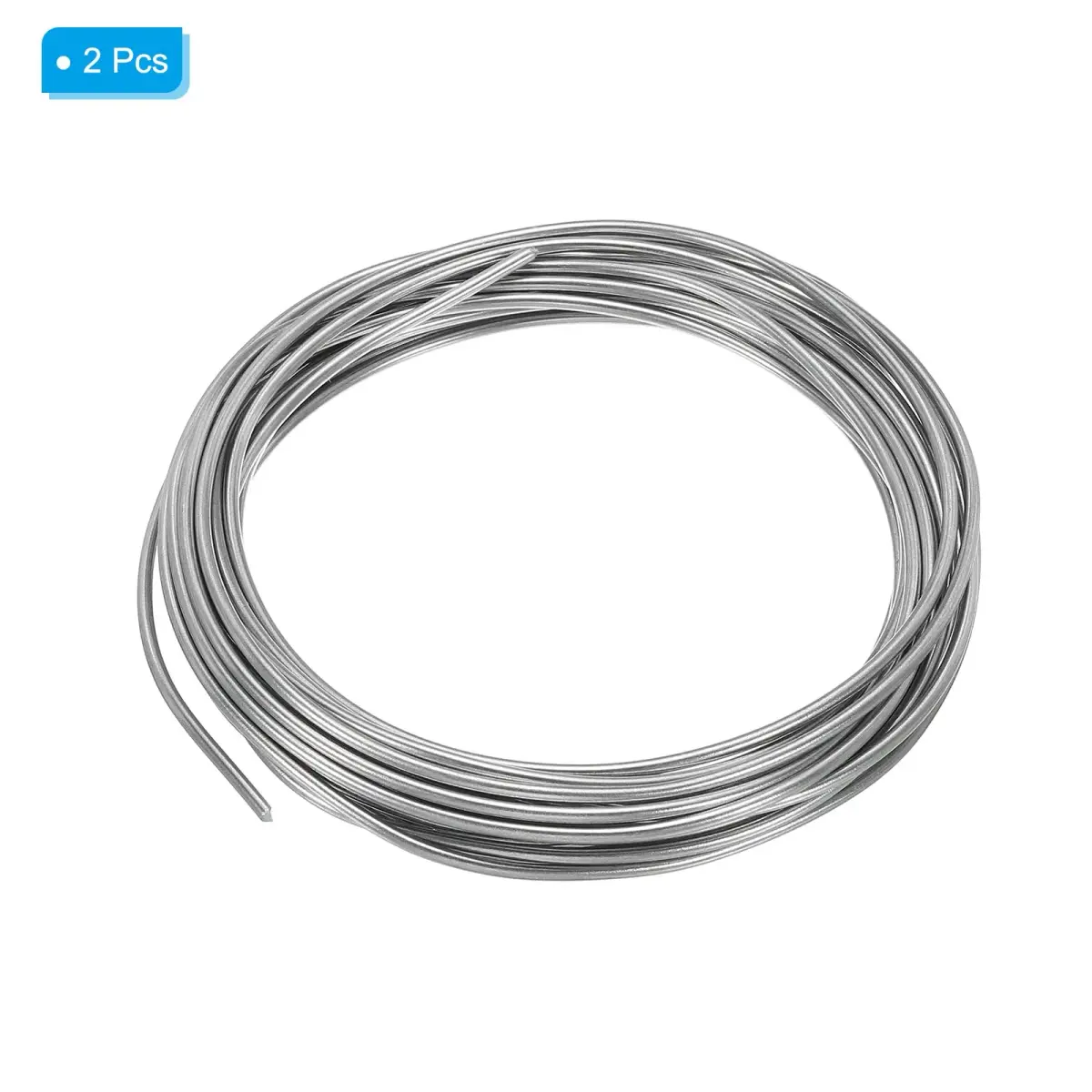 PATIKIL 99.99% High Purity Zinc Wire - 2 Roll 14 Gauge Soft Beading Wire 2mm (5m/16.4ft) | For Crafting & Scientific Use - view 3