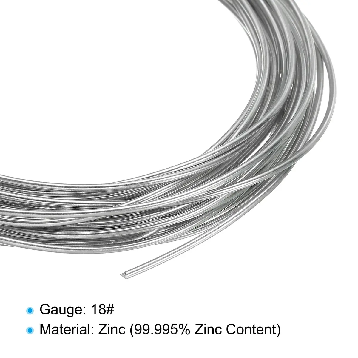 PATIKIL 99.99% High Purity Zinc Wire 1.2mm (16.4 Ft / 5 m) | Soft Beading Lab Scientific Experiment Tool - view 4