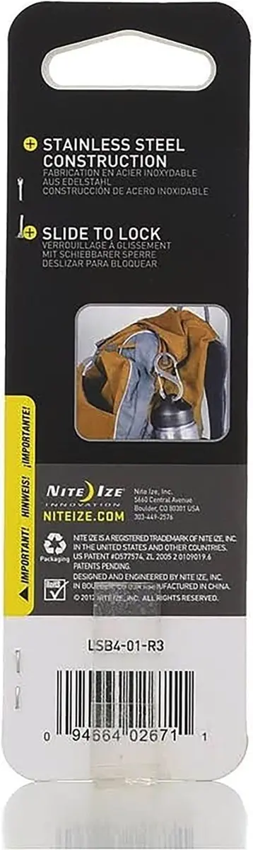 Nite Ize S-Biner Slide Lock Carabiner, Black, #4-75lb (Pack of 2) | Secure Dual Gate Locking - view 7