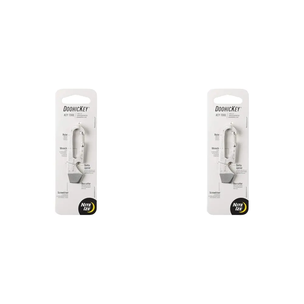 Nite Ize KMT-11-R3 Carabiner Multi-Tool | Stainless Steel, 2 Pack, Silver - main product image