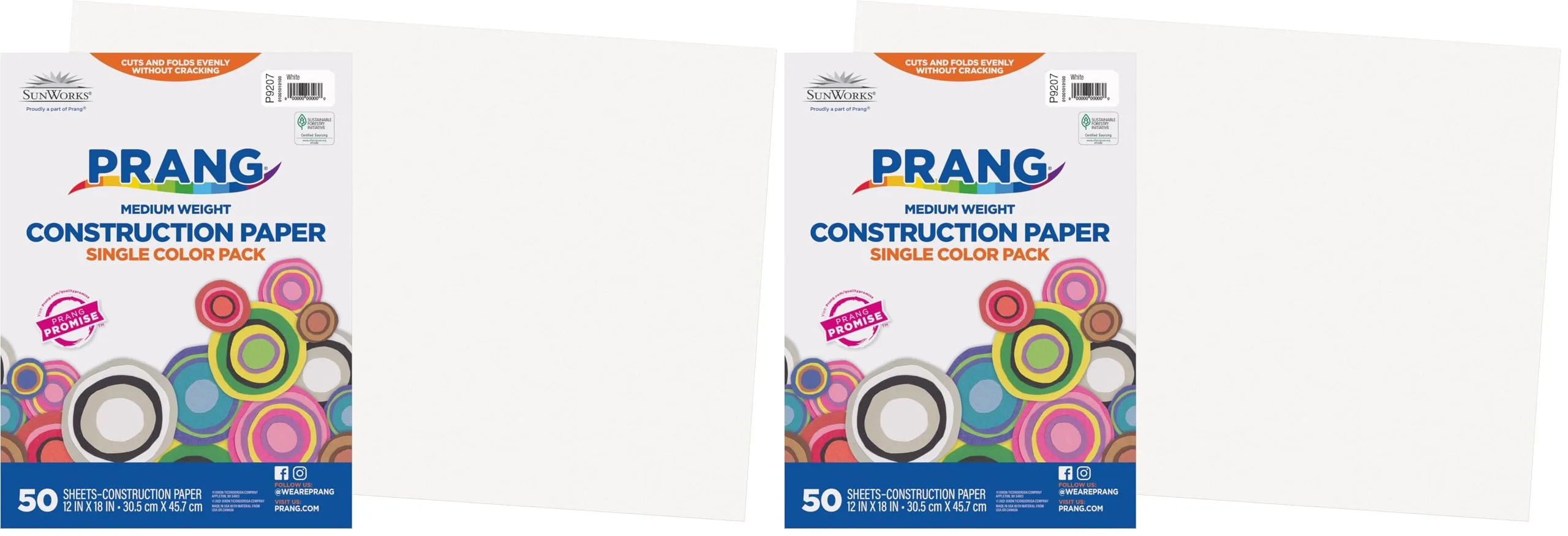 Prang White Construction Paper, 12" x 18", 100 Sheets | Heavyweight Art Paper for Crafts - main product image