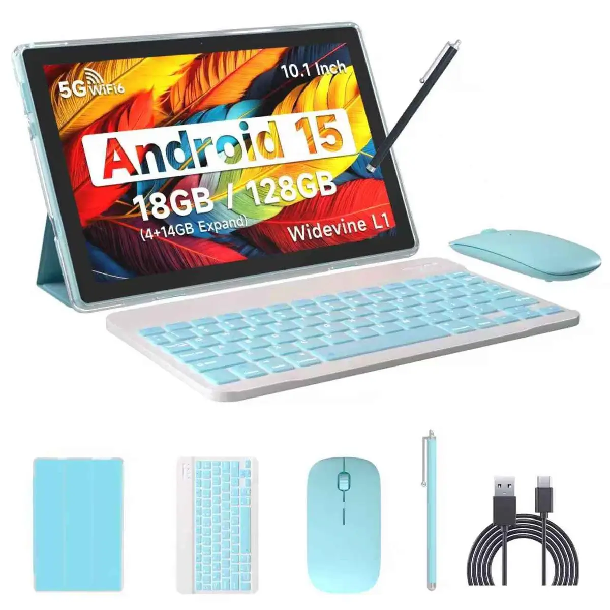 IWEGGO Android 15 Tablet 10 Inch 18GB RAM 128GB ROM | 2TB Expandable, 5G WiFi6, HD Touch Screen - main product image