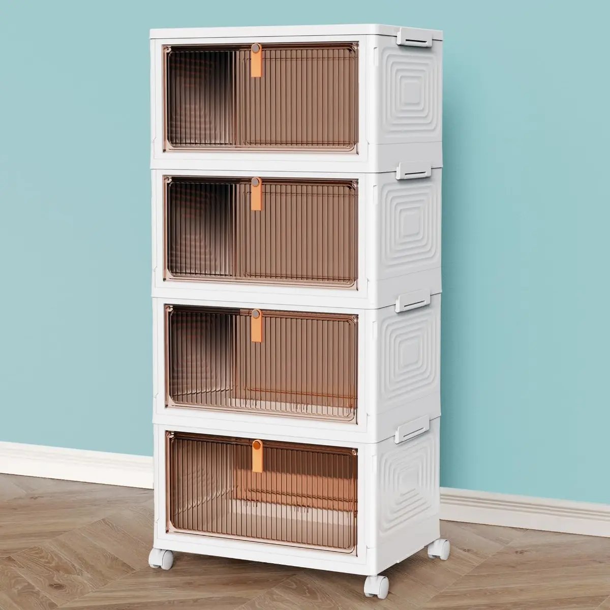 CTSNSLH 4 Tier Plastic Storage Bins with Lid 23QT | Stackable, Durable & Space-Saving - main product image